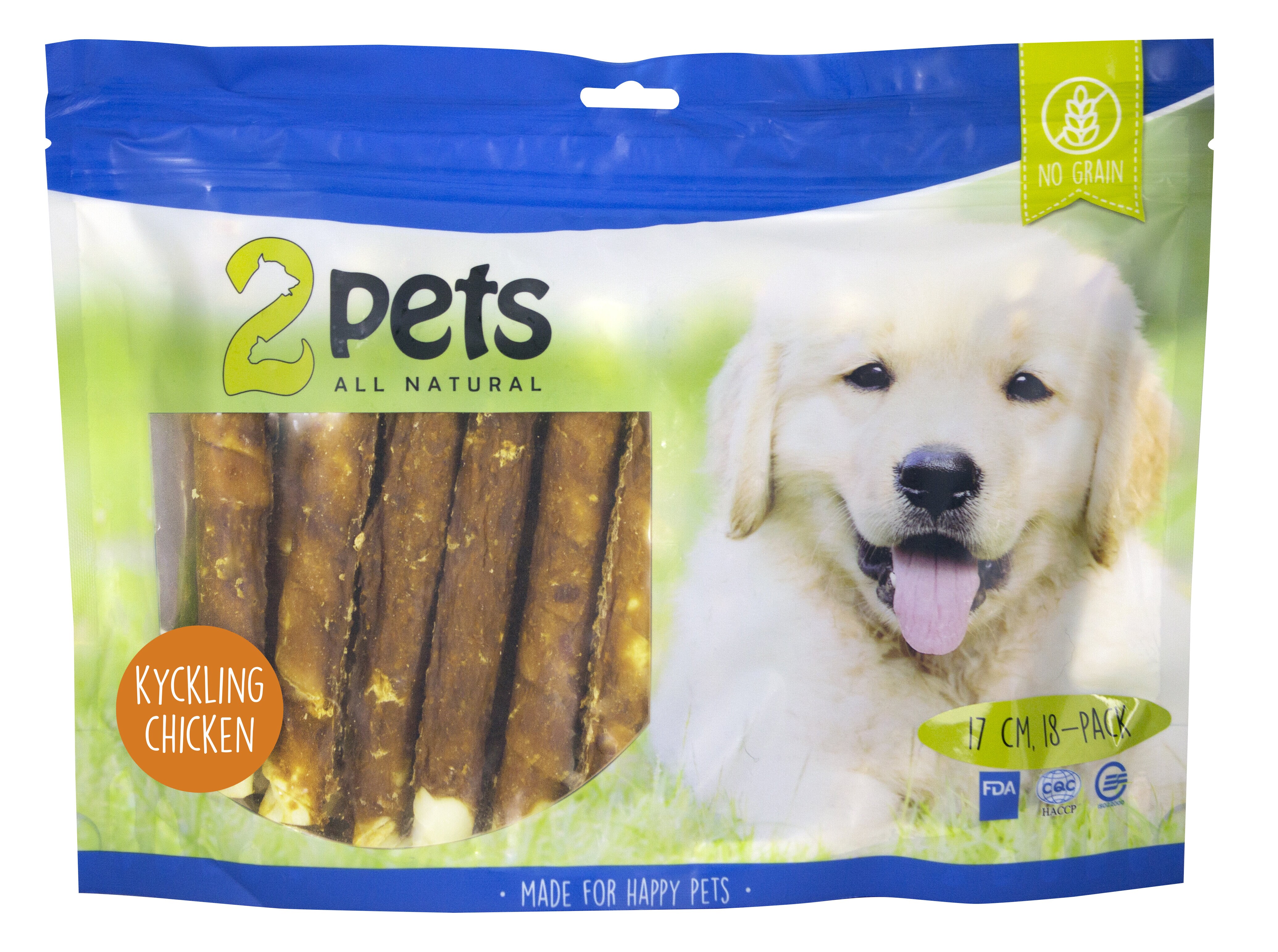 2pets tuggrulle m kyckling 17cm 18-pack