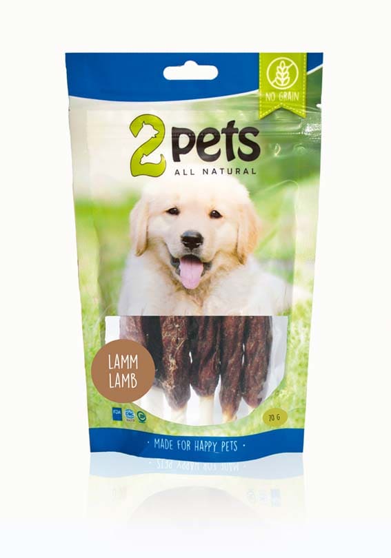 2pets tuggpinne m lamm 12cm 6-pack