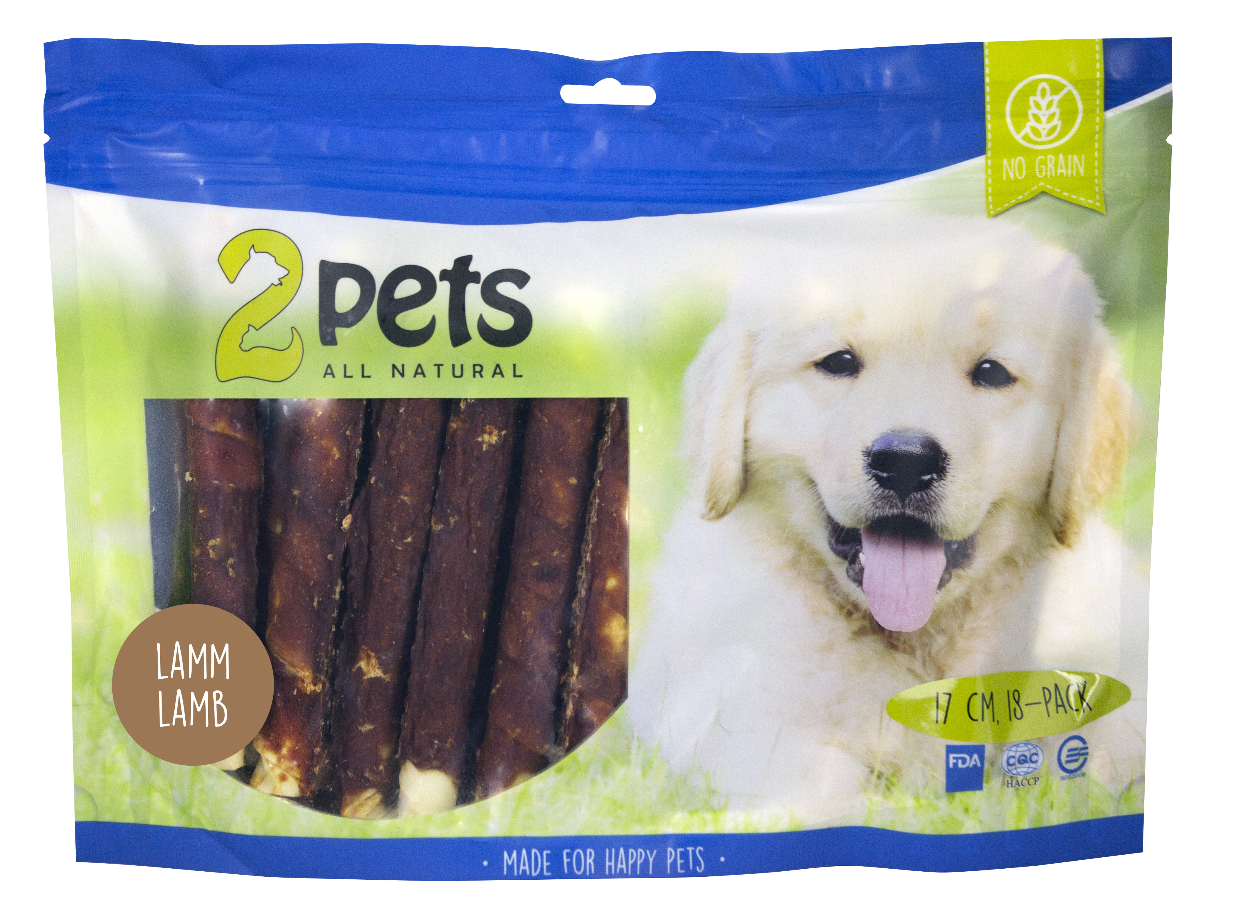 2pets tuggrulle m lamm 17cm 18-pack