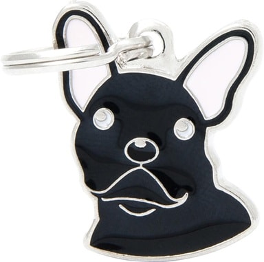 ID-bricka Fransk Bulldog Svart