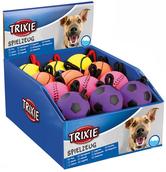 Flytande mjuk gummiboll med rep Ø6/30cm