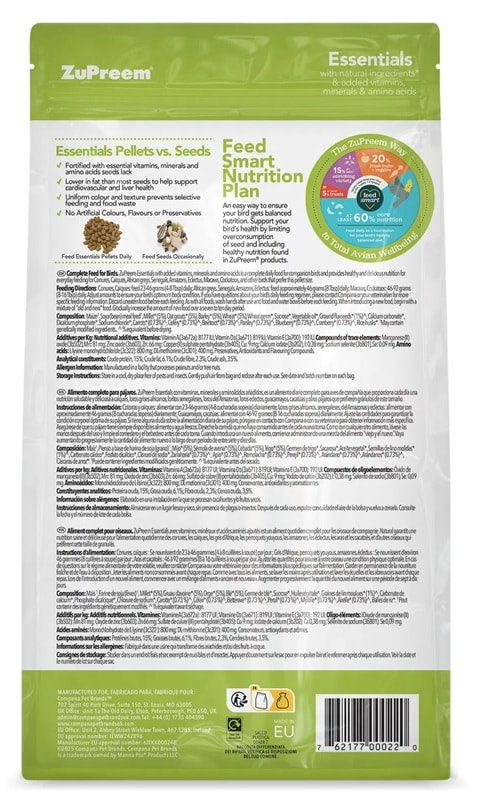 Zupreem Pellets M/L Large Birds 1,5kg - 2