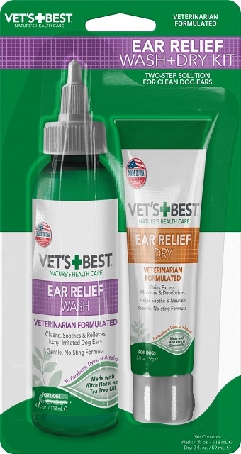 Vets Best Ear Relief Wash & Dry 118ml x 56g