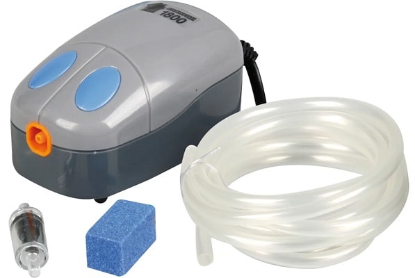 Set med luftpump, slang, backventil och syresten