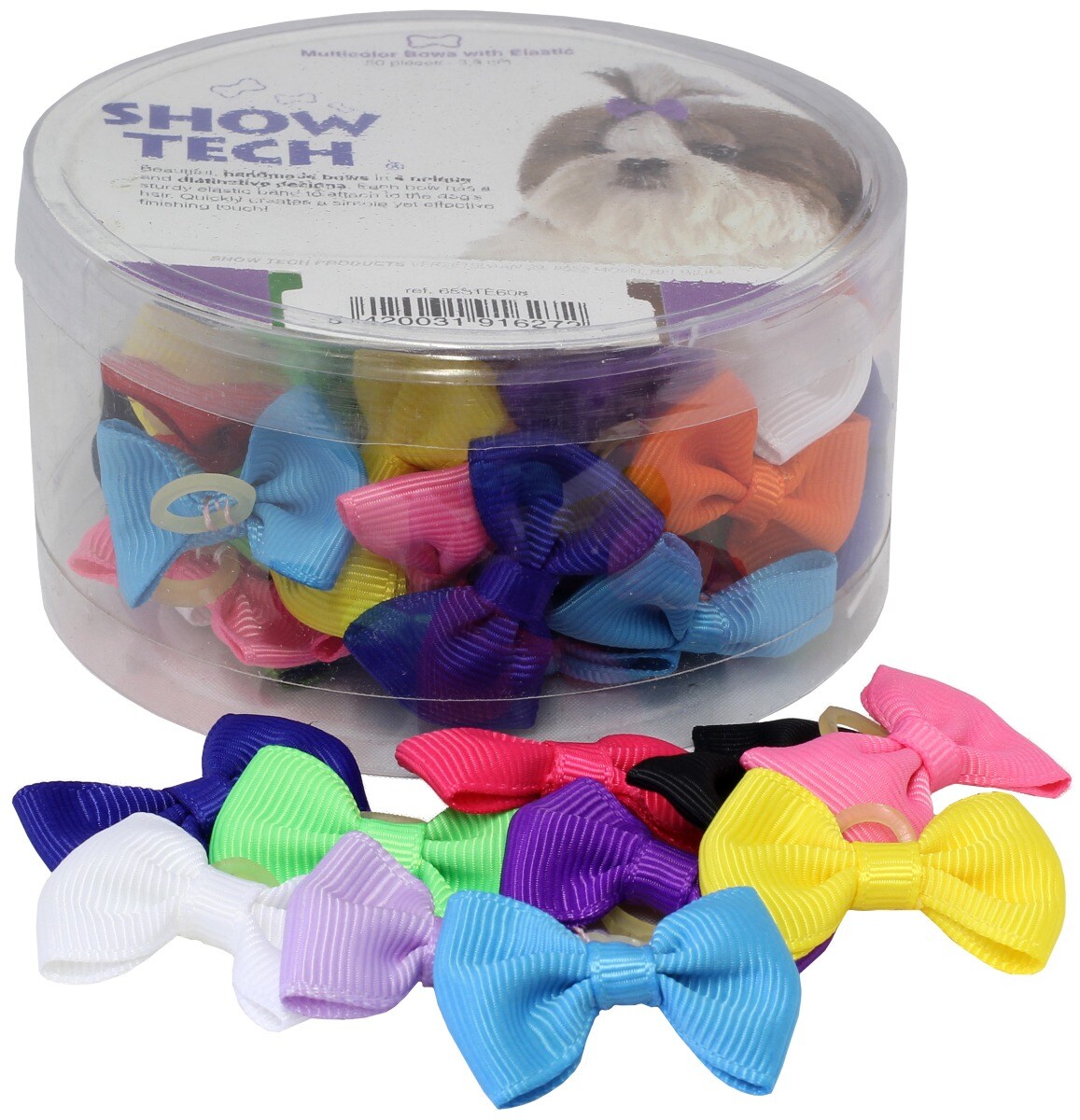 Rosetter mixade med gummiband /st