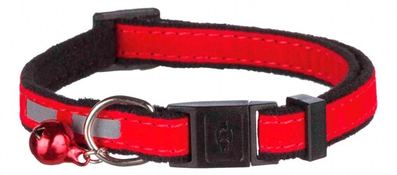 Katthalsband i sammet m snabblås, ställbar