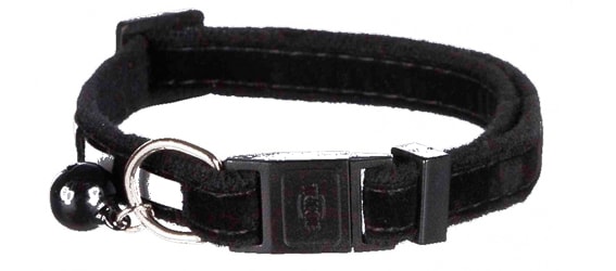 Katthalsband i sammet m snabblås, ställbar