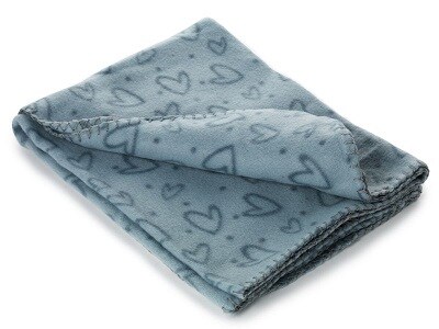 Fleecefilt Turkos 100x70cm Hjärtan