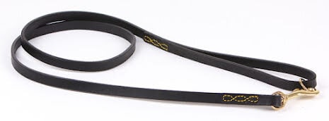Läderkoppel Eaton 18mm 120cm, svart m mässinghake