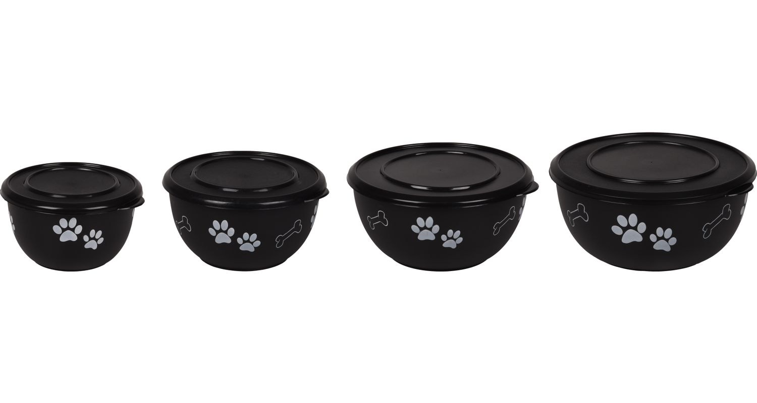 Foderskål med lock, 4 storlekar