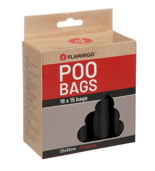 Bajspåsar Svarta 16x15-Pack