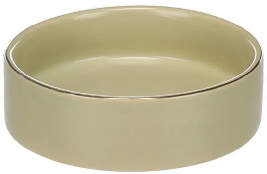 Keramikskål Ljusgrön Med Guldkant 200ml