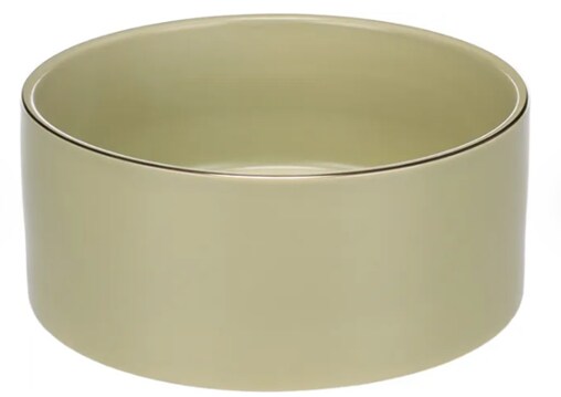 Keramikskål Ljusgrön Med Guldkant 1200ml