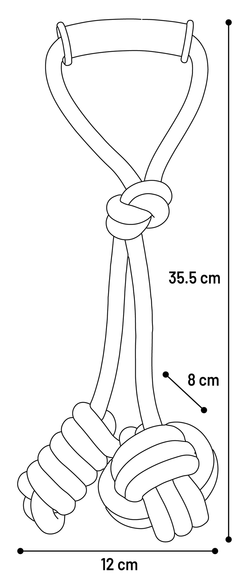 Pull Rope Joanie With Handle And Knots 35,5cm