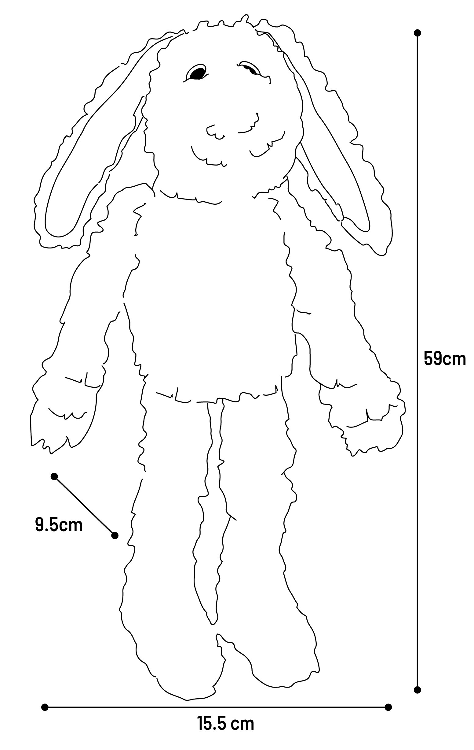 Plysch Rabbit Rozette 59cm