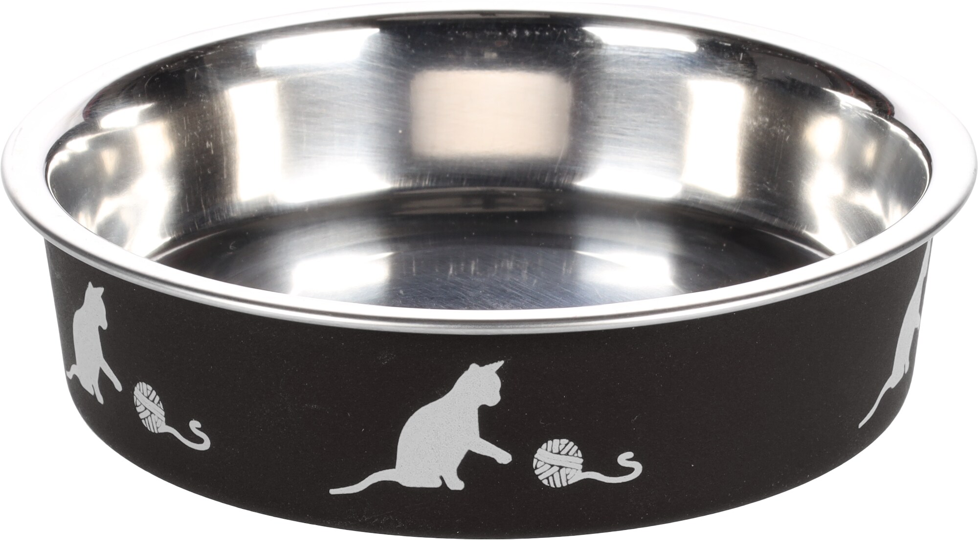 Kattskål svart med katter 160ml
