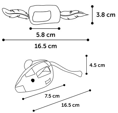 Meran Mouse Roll med kattmynta2-pack 16,5cm