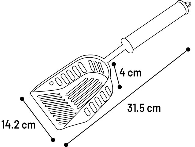 Kattsandsspade rostfri 31,5x14,2cm - 2
