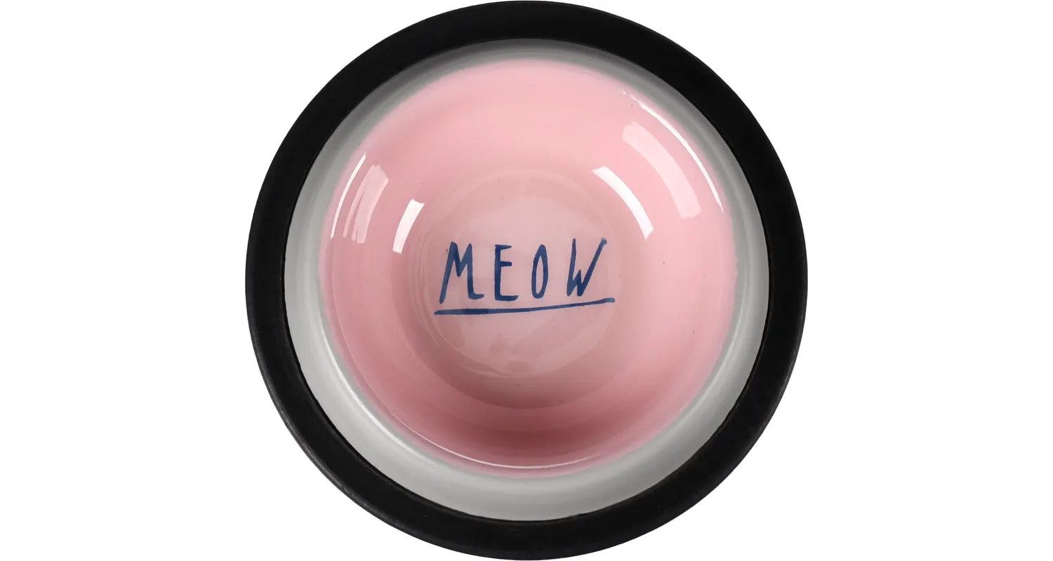 Matskål rosa/grå metall 200ml