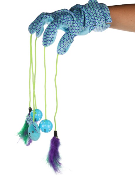 Handske med kattleksaker