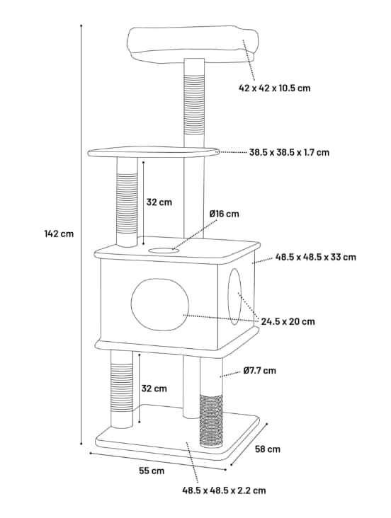 Klösmöbel Teor Grå 142cm