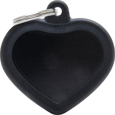 ID-bricka Hushtag Hjärta Svart Stor