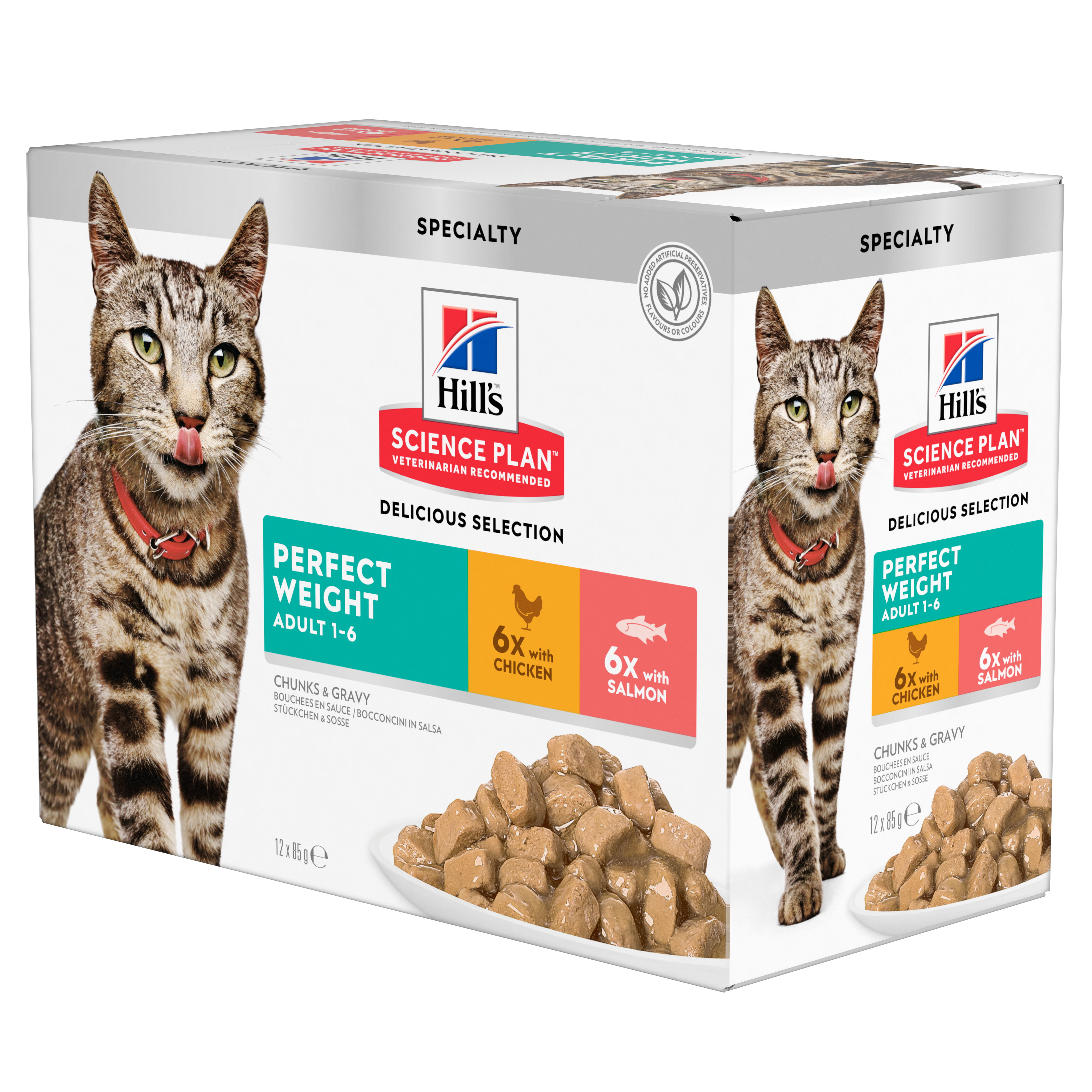 Hill's katt perfect weight chicken&salmon 12x85g