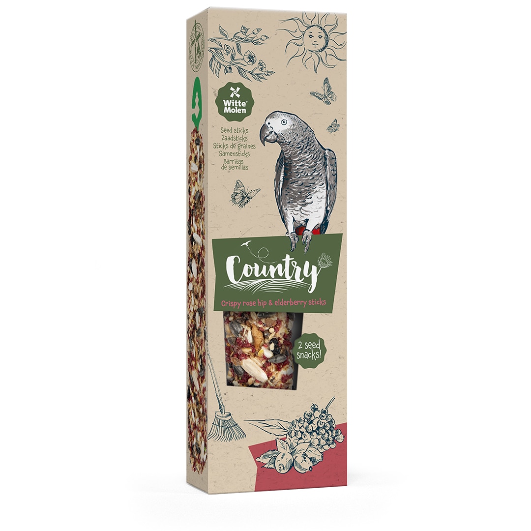 Witte Molen Country Fröstänger Papegoja nypon/fläder 2-pack