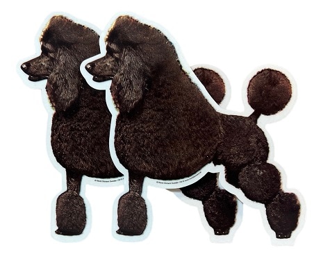 Dekal Hund medium 2-pack - Pudel Svart helkropp