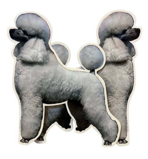 Dekal Hund medium 2-pack - Pudel vit helkropp