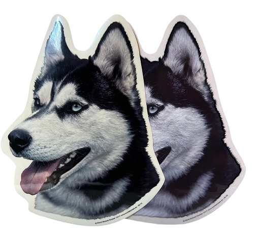 Dekal Hund medium 2-pack - Siberian Husky huvud