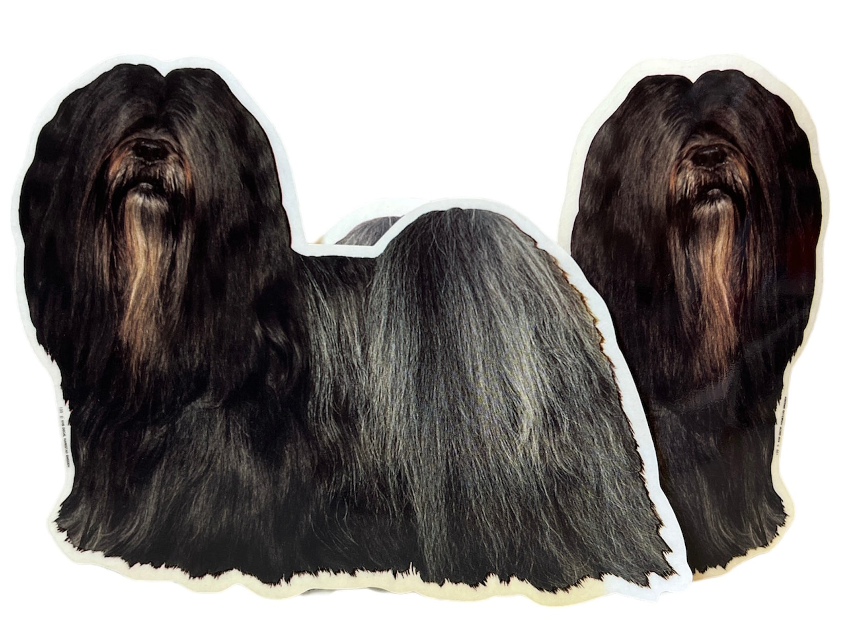Dekal Hund medium 2-pack - Lhasa Apso mörk helkropp