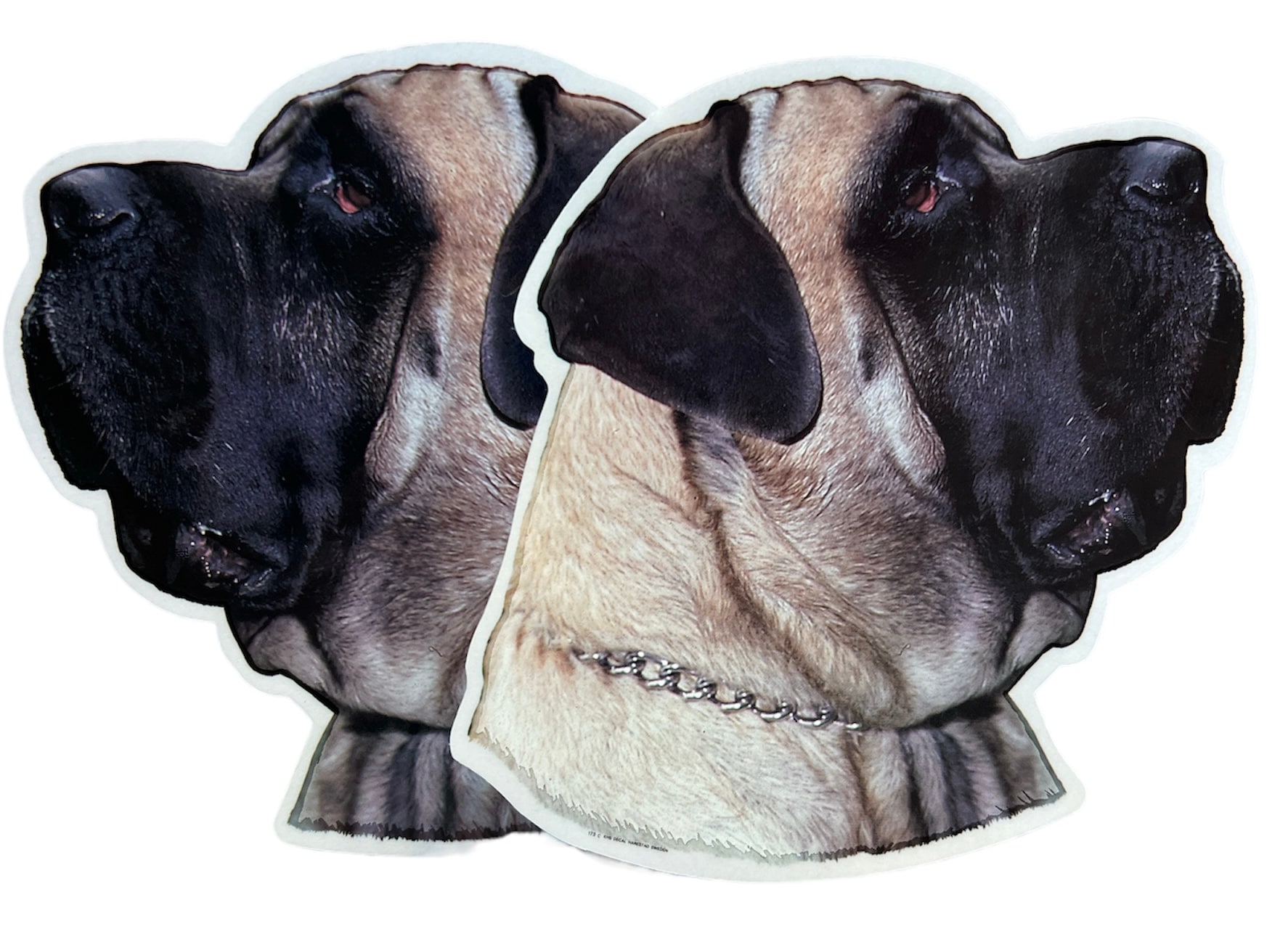Dekal Hund medium 2-pack - Engelsk Mastiff huvud