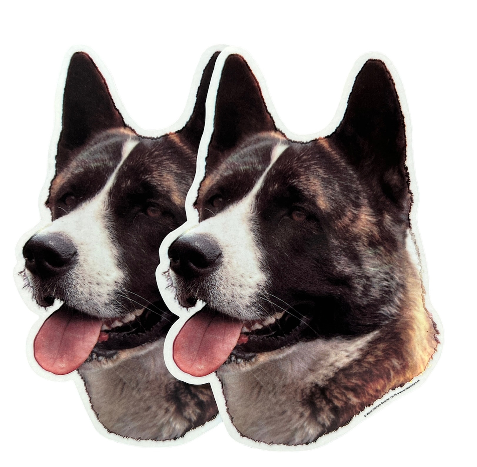Dekal Hund medium 2-pack - Akita huvud