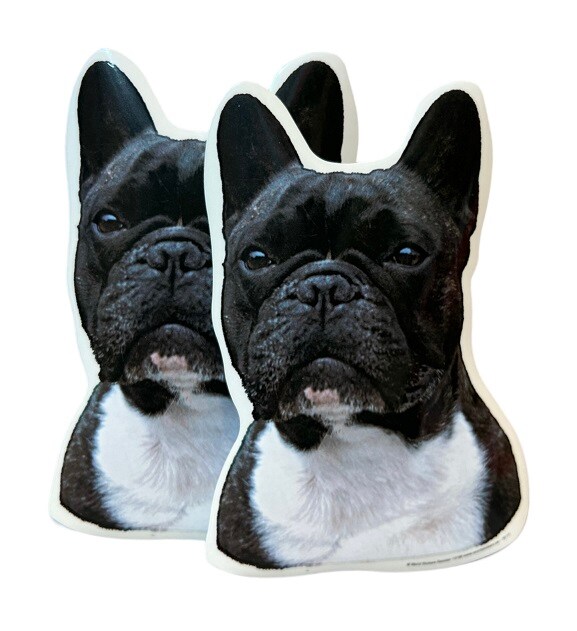 Dekal Hund medium 2-pack - Fransk Bulldog huvud