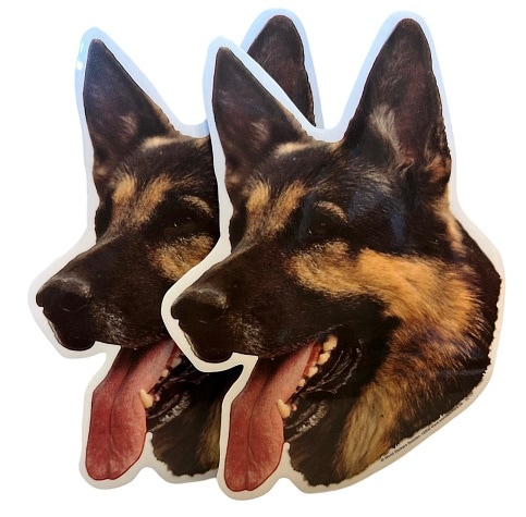 Dekal Hund medium 2-pack - Schäfer huvud
