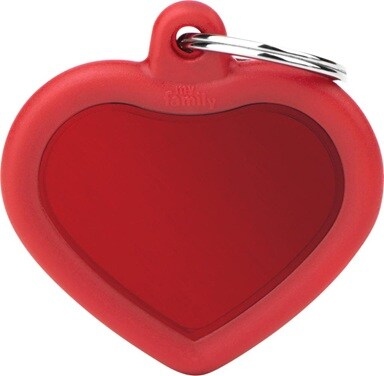 ID-bricka Hushtag Hjärta Röd Stor