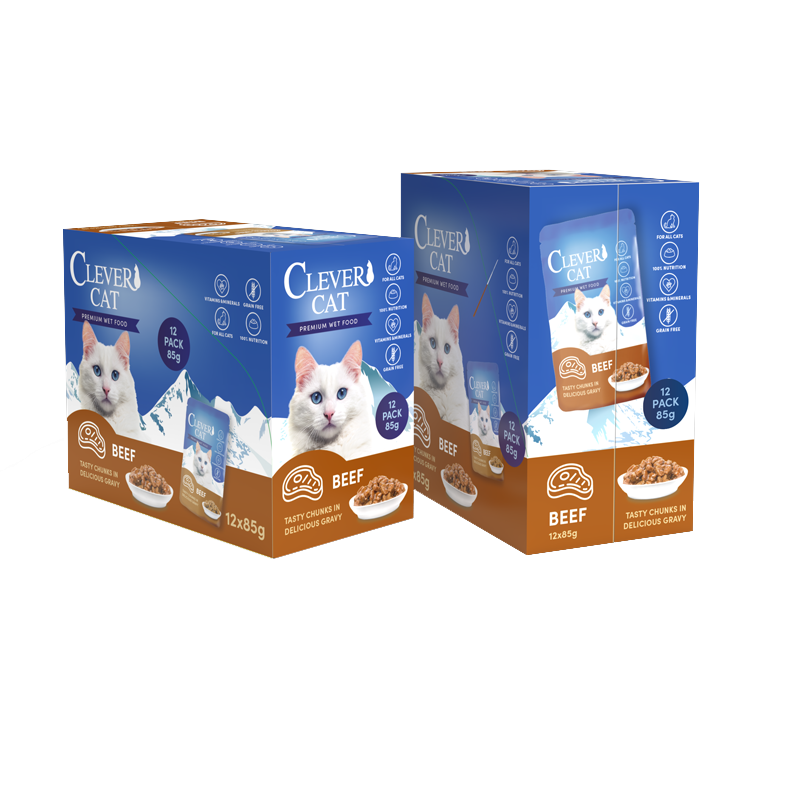 Clever Cat Våtfoder Beef 12x85g