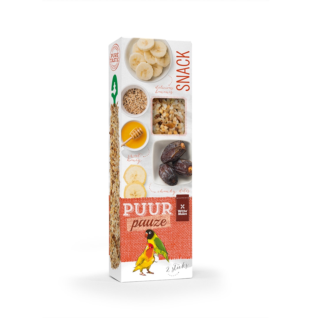 Puur Sticks Dvärgpapegoja Honung/Dadlar 2-pack