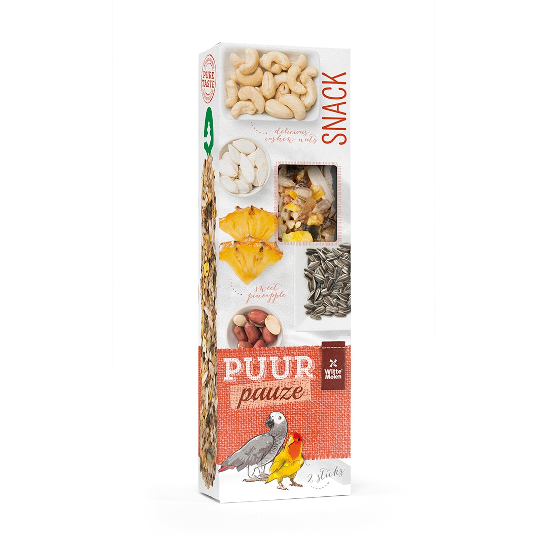 Puur Sticks Papegoja Ananas/Jordnötter 2-pack