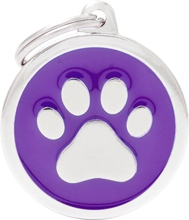 ID-bricka Classic Rund Lila med Tass