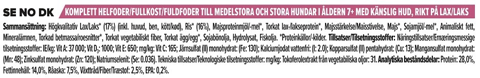 Pro plan medium & large adult Sensitive Skin 7+ 14kg