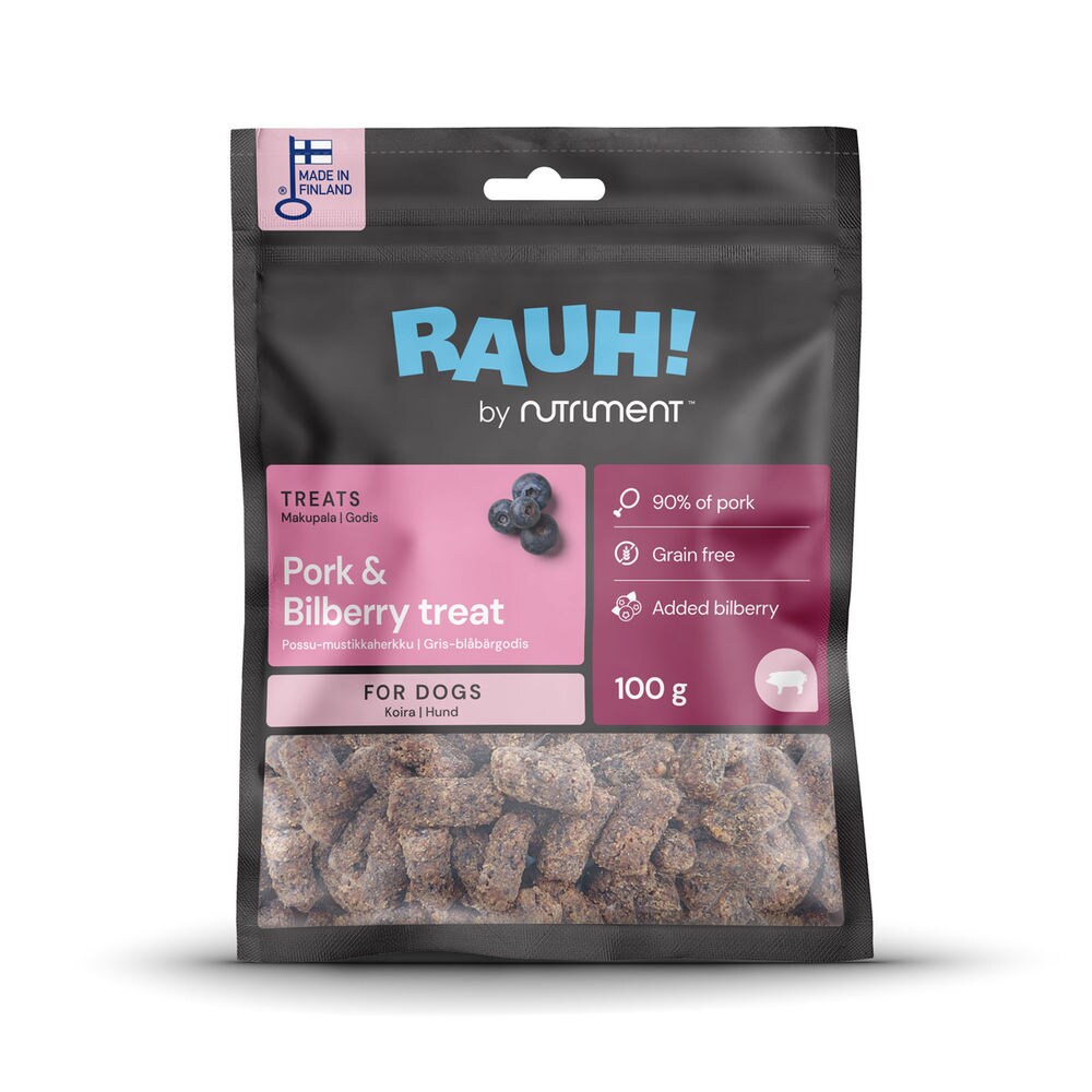 RAUH Treat Gris och blåbär 100g