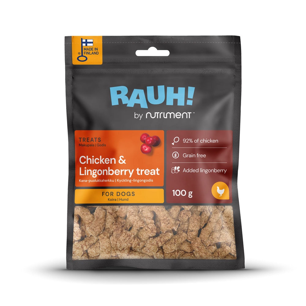 RAUH Treat Kyckling och lingon 100g