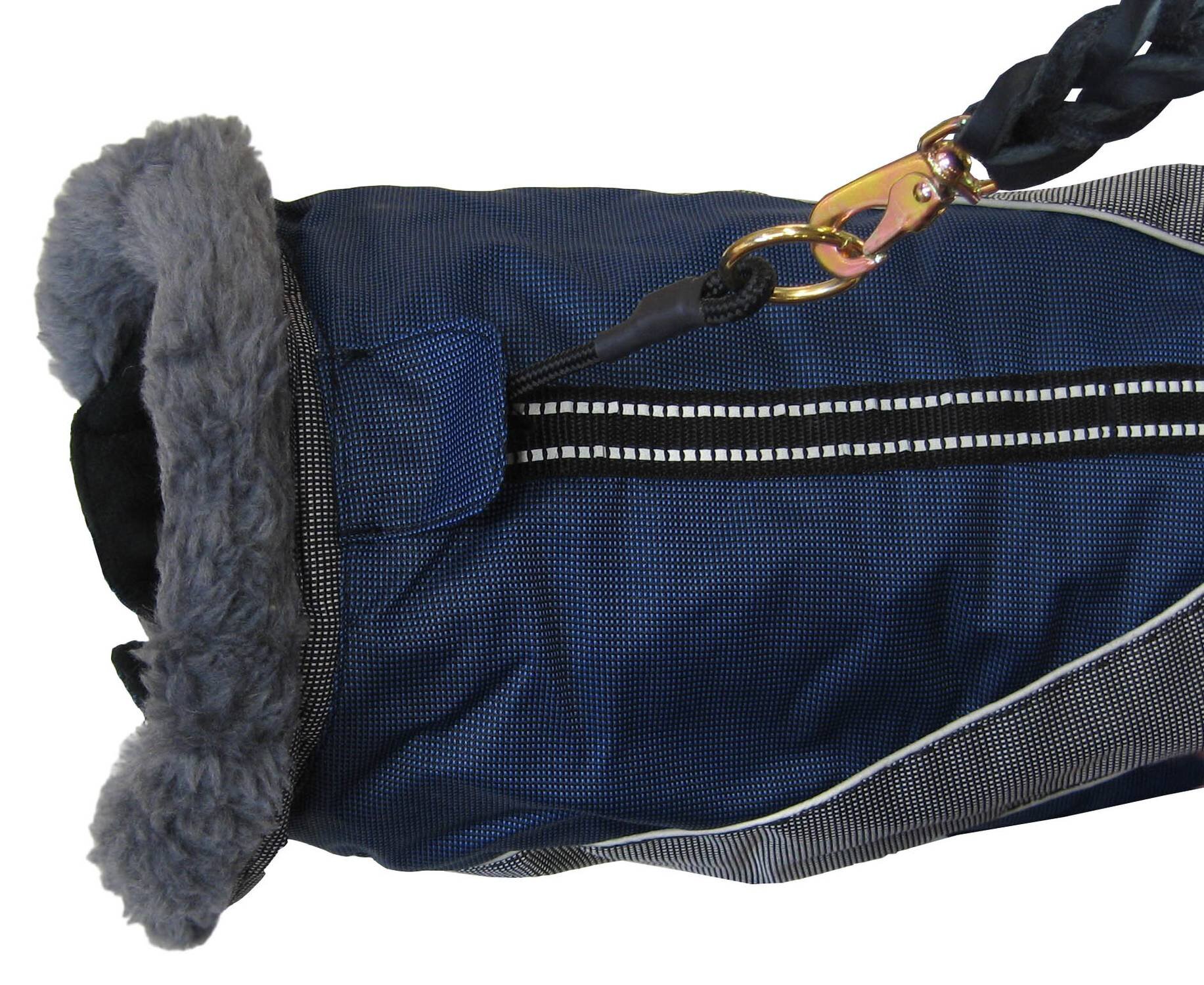 Vintertäcke fodrat marin/grå (9storlekar)