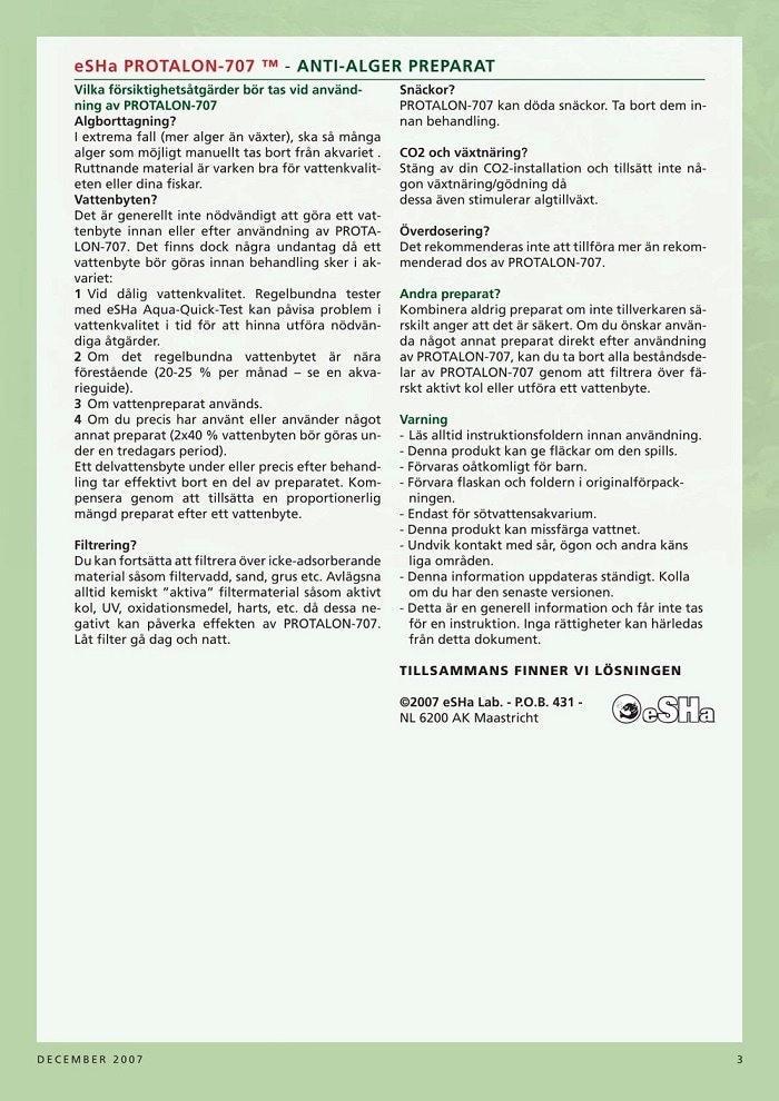 Esha Protalon Bredspektrum Algmedel 20ml