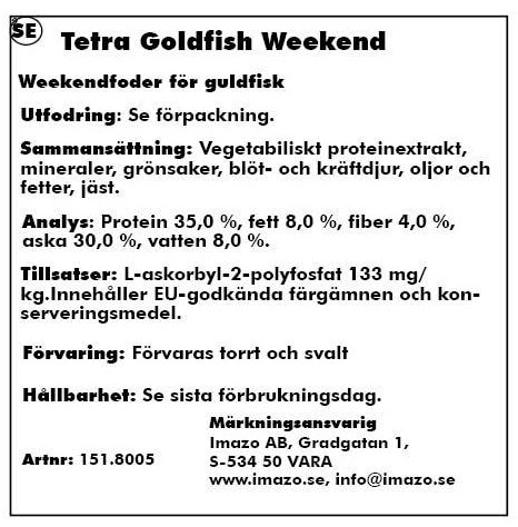 Tetra goldfish Weekendfoder - 2