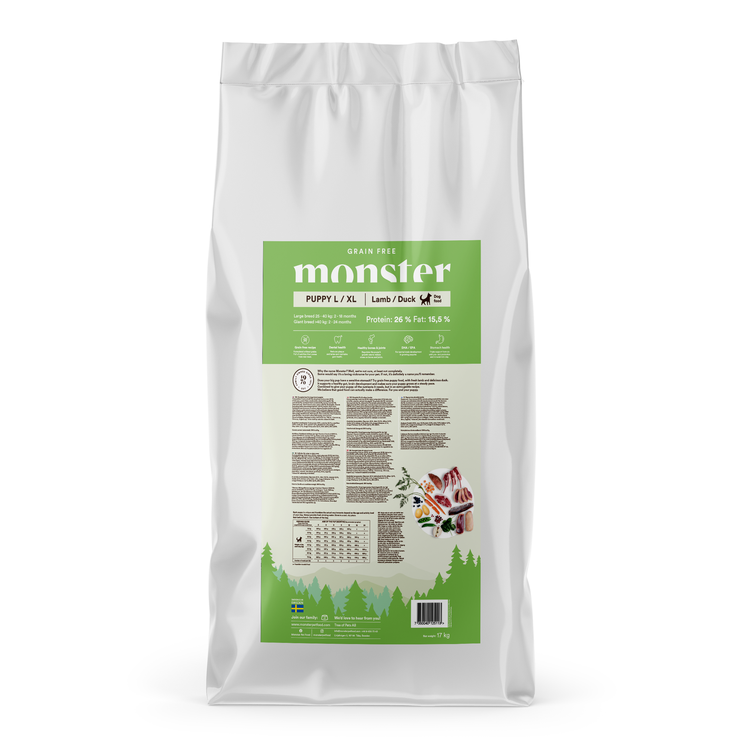 Monster GF Puppy Lamm & Anka 17kg