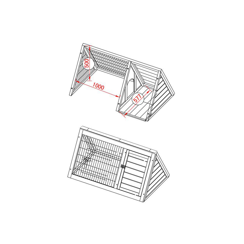 Trekantsbur 141x63x52,5cm - 2