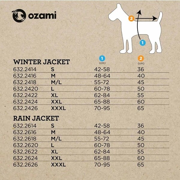 Regntäcke Ozami Outdoor Svart, flera storlekar